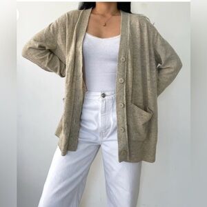 COS Beige V-Neck Wool Cardigan oversized - Small/Medium excellent condition